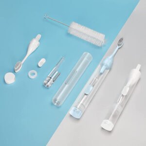 Orthodontic Set oral Care Whitening Kit Business Trip Portable Folding Travel Set Soft Bristle Toothbrush with Toothpaste Inside